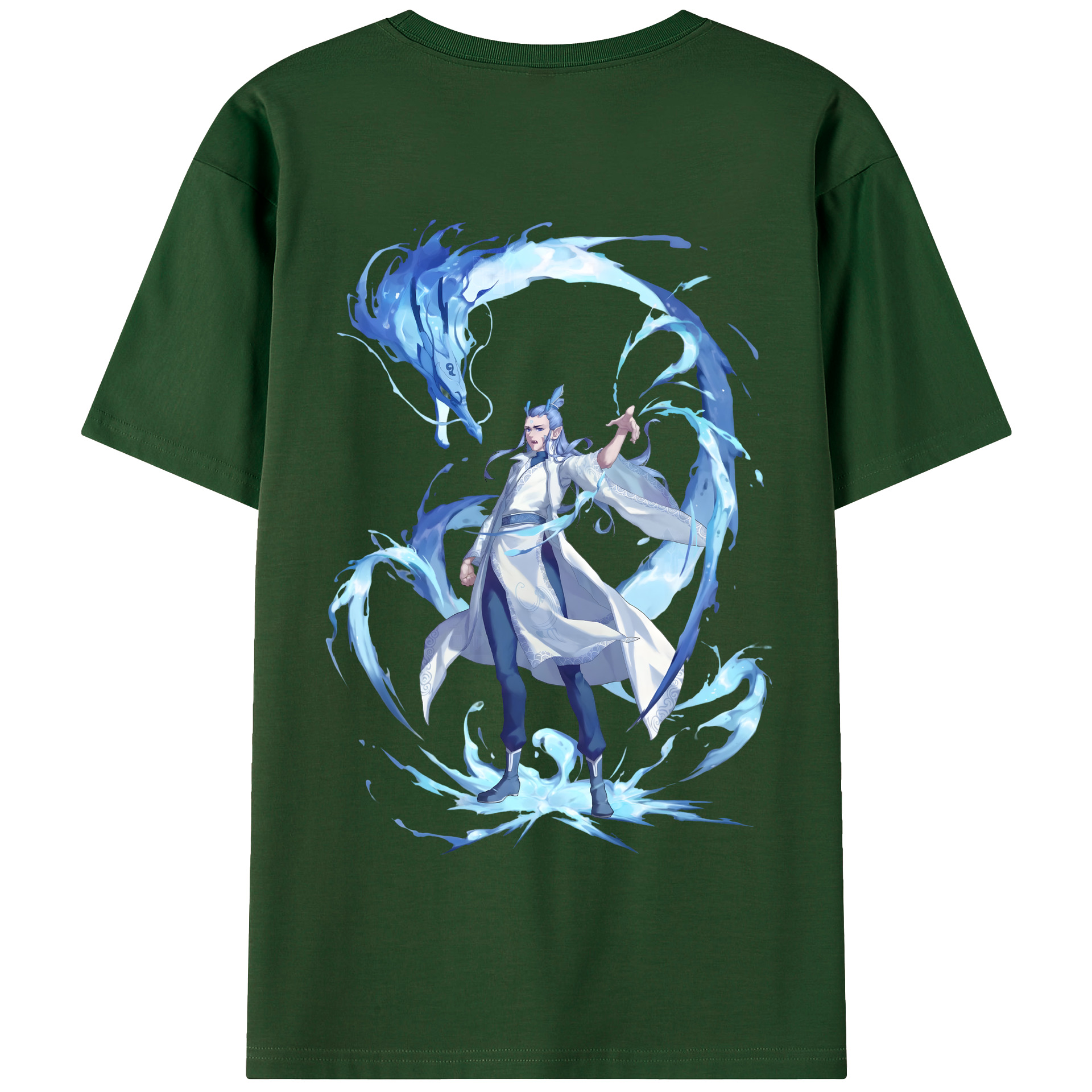 （画像用） Ne Zha 2 ナタ 魔童の大暴れ 綿100％半袖Tシャツ（背面プリント）